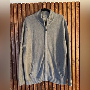 L.L. Bean Men's Full Zip Sweater Gray